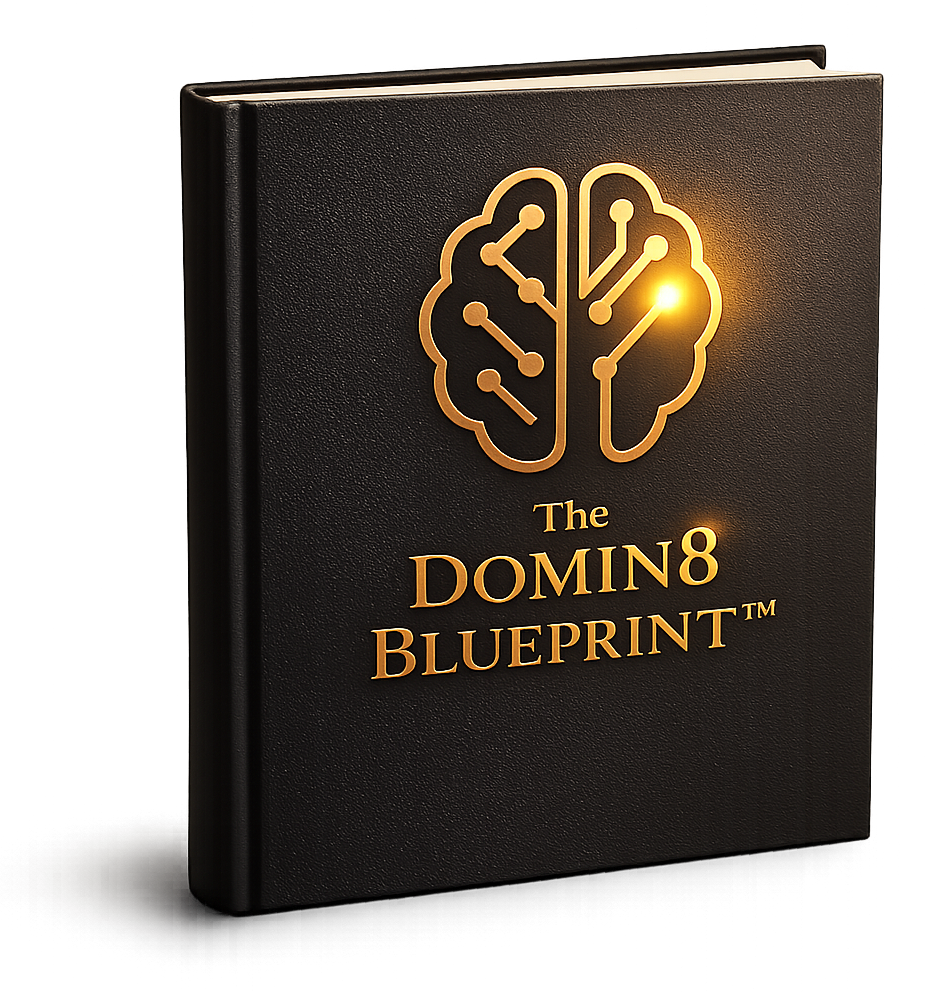 The Domin8 Blueprint — the printed strategy report you keep